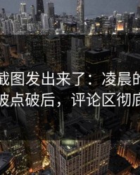 有人把截图发出来了：凌晨的电话的细节被点破后，评论区彻底官宣