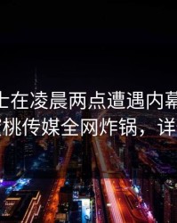 业内人士在凌晨两点遭遇内幕 暧昧蔓延，蜜桃传媒全网炸锅，详情曝光