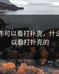 什么软件可以看打扑克，什么软件可以看打扑克的