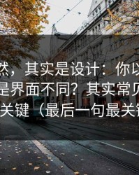 看似偶然，其实是设计：你以为91网页版只是界面不同？其实常见误区才是关键（最后一句最关键）