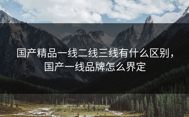 国产精品一线二线三线有什么区别，国产一线品牌怎么界定